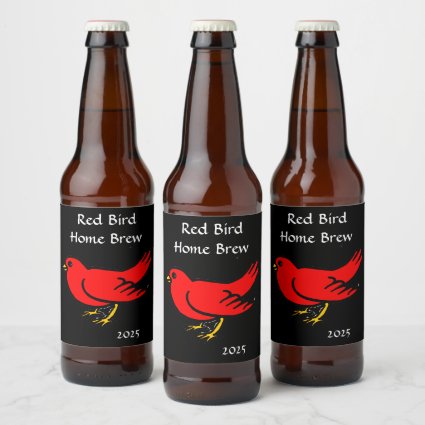 Red Cardinal Bird Beer Labels