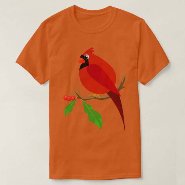 Red Cardinal Bird Birdwatching Birds Lovers T-Shirt (Design Front)