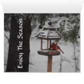 Red Cardinal Bird Christmas Greeting Cards (Inside Horizontal (Bottom))