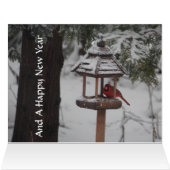 Red Cardinal Bird Christmas Greeting Cards (Inside Horizontal (Top))