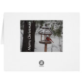 Red Cardinal Bird Christmas Greeting Cards (Back Horizontal)