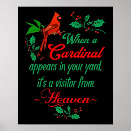 Red cardinal bird _ Christmas quotes Poster