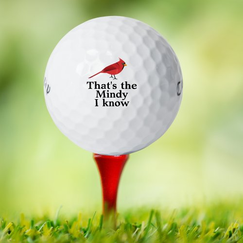 Red Cardinal Bird Custom Text Golf Balls