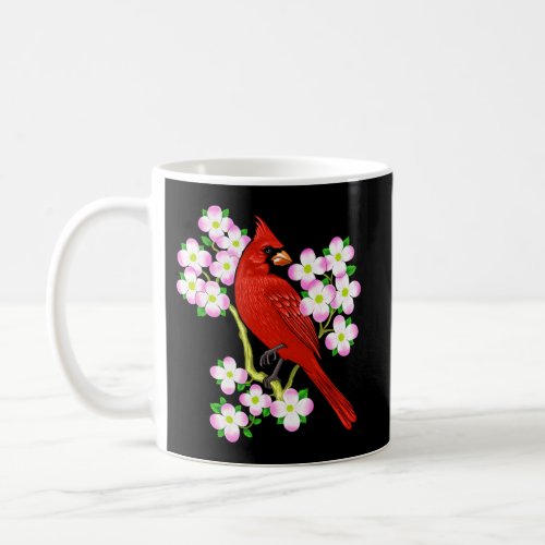 Red Cardinal Bird Dogwood Flower North Carolina Vi Coffee Mug
