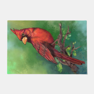 Red Cardinal Bird Doormat