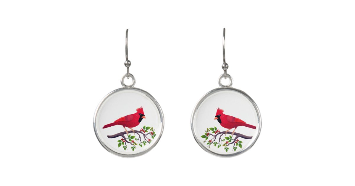 Cardinal Earrings