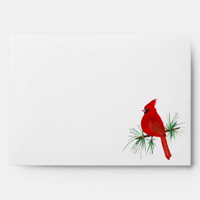 Red Cardinal Bird From the Family Of Funeral Envelope (Front)