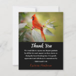 Red Cardinal Bird Funeral Photo Thank You