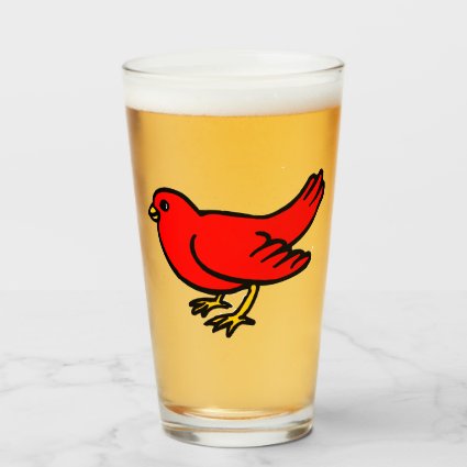 Red Cardinal Bird Glass Tumbler