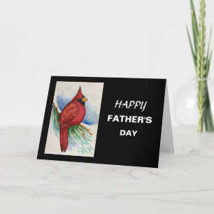 Red Cardinal Bird Happy Father's Day Card