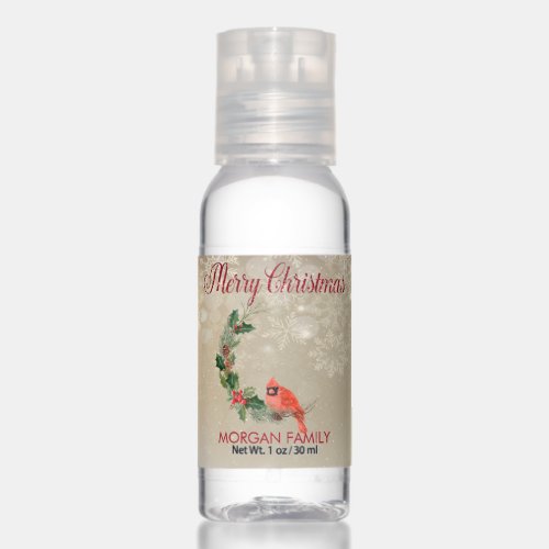 Red Cardinal Bird Holly Berry Travel Bottle Set Hand Sanitizer