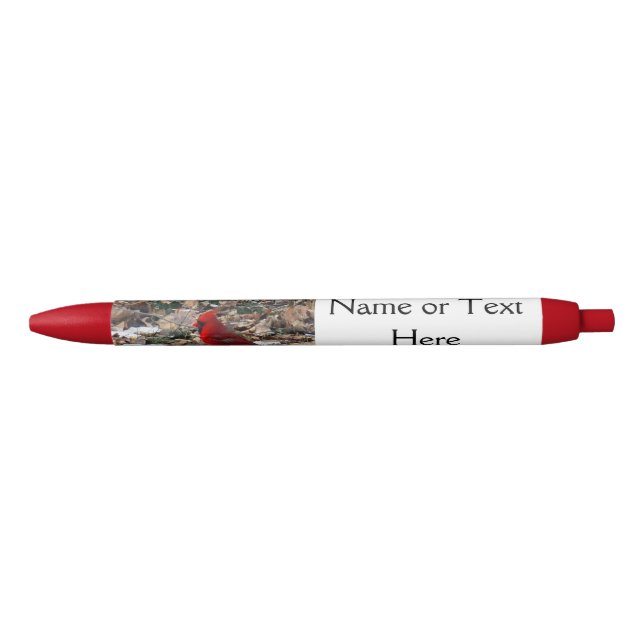 Red Cardinal Bird in Leaves Pen (Front)