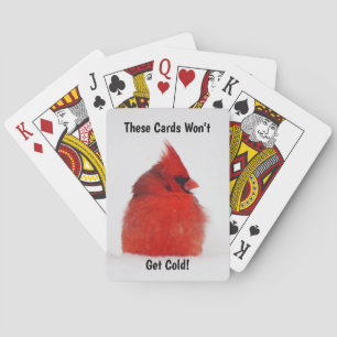 Red Cardinal Bird in Snow Fun Cute Playing Cards