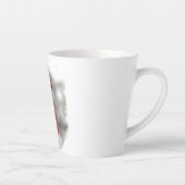 Red Cardinal Bird in Winter Snow Latte Mug (Right)