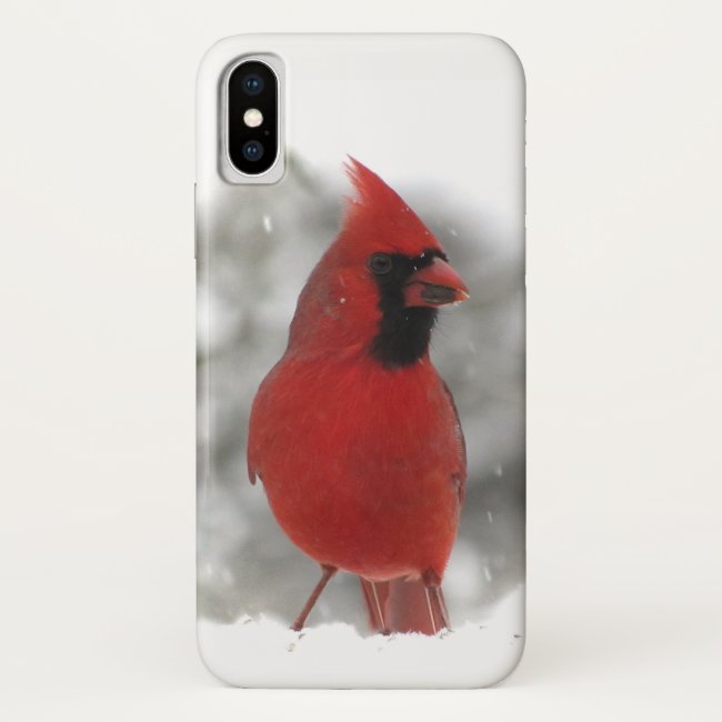 Red Cardinal Bird iPhone X Case