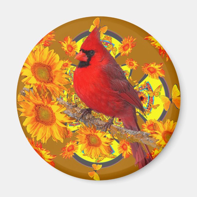 red cardinal bird magnet (Front)