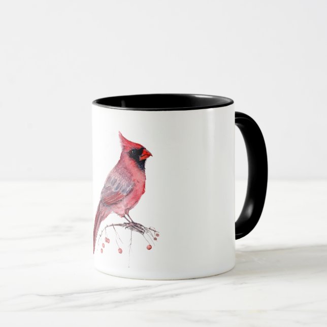 Red Cardinal Bird Mug (Front Right)