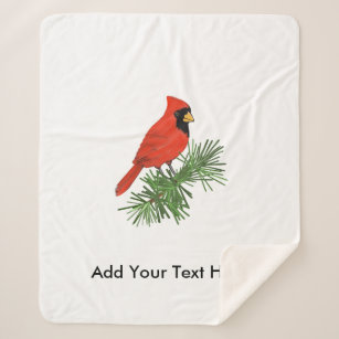 Cardinal Bird Blanket for Husband, Mens Anniversary Gift Ideas