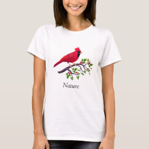  Bright Red Cardinal bird Silhouette T-Shirt : Clothing, Shoes &  Jewelry