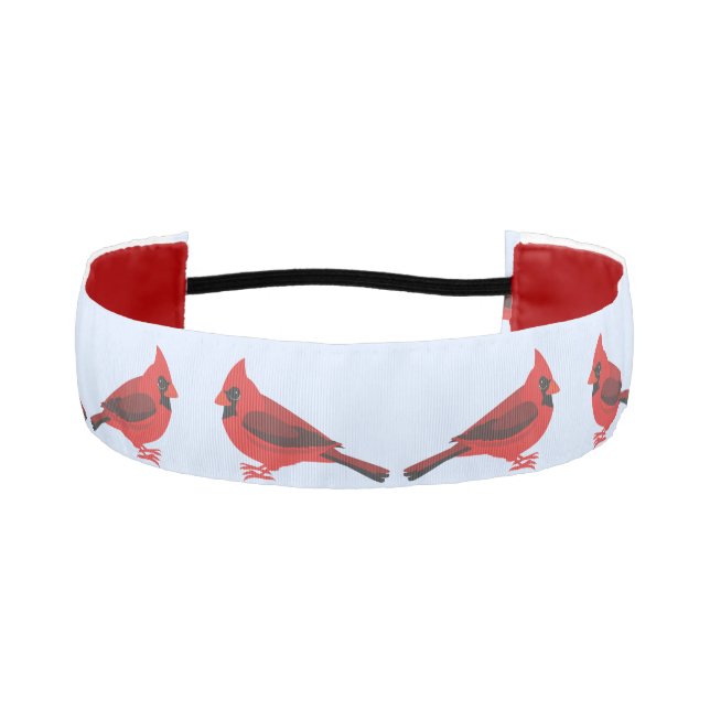 Red Cardinal Bird Pattern  Athletic Headband (Front)