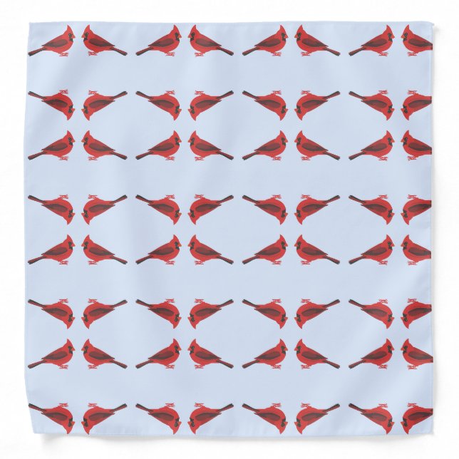 Red Cardinal Bird Pattern Bandana (Front)