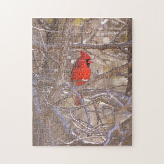 Red Cardinal Bird Puzzle (Vertical)