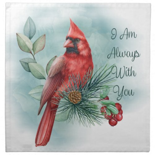 Red Cardinal Bird Remembering You Saying Cloth Napkin