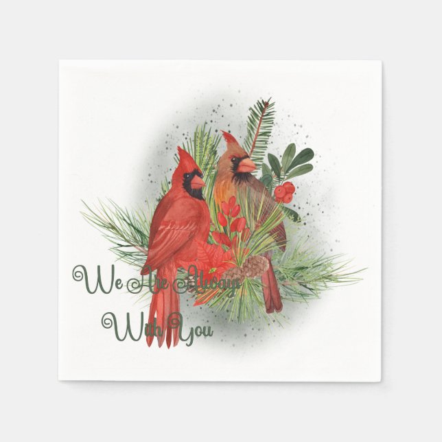 Red Cardinal Bird Remembering You Saying Napkins (Front)