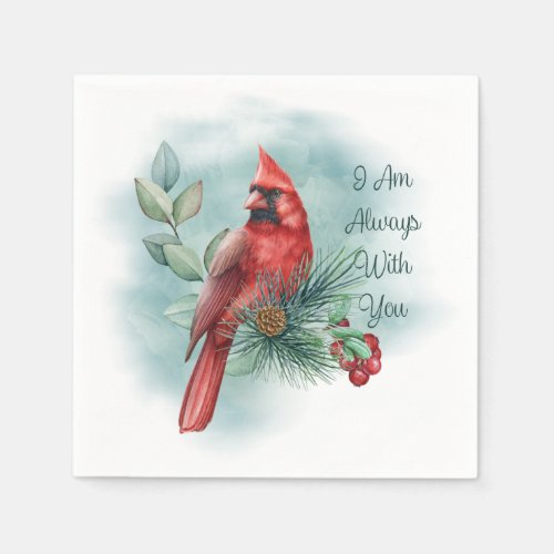 Red Cardinal Bird Remembering You Saying Napkins