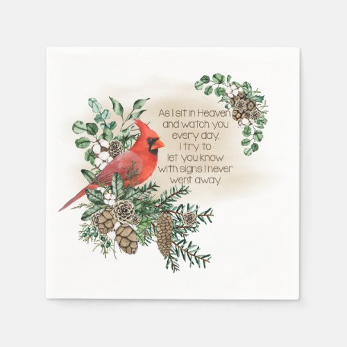 Red Cardinal Bird Remembering You Saying Napkins