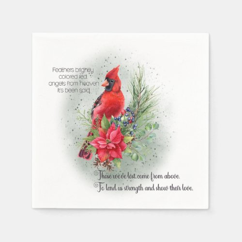 Red Cardinal Bird Remembering You Saying Napkins