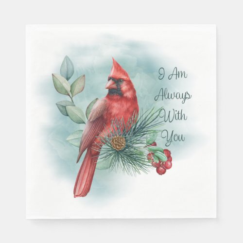 Red Cardinal Bird Remembering You Saying Napkins