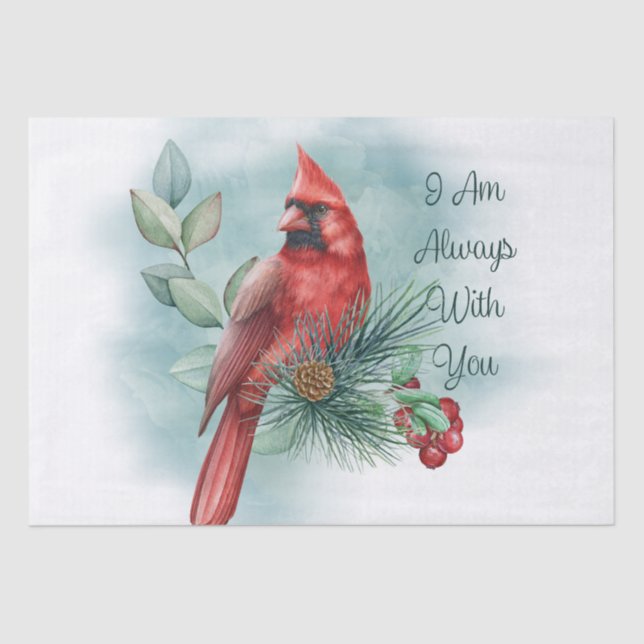 Red Cardinal Bird Remembering You Saying Tissue Paper (Front)