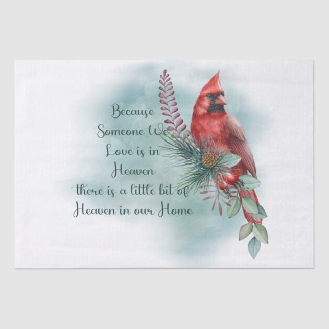 Red Cardinal Bird Remembering You Saying Tissue Paper (Front)