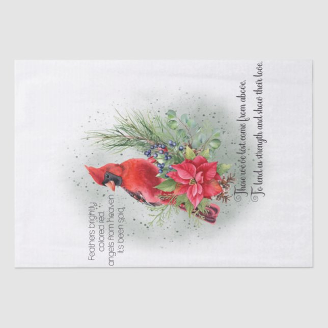 Red Cardinal Bird Remembering You Saying Tissue Paper (Front)