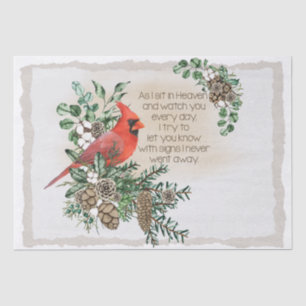 Red Cardinal Bird Remembering You Saying Tissue Paper