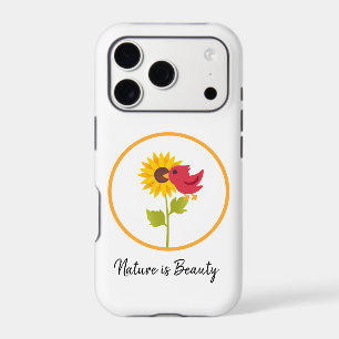 Red Cardinal Bird Sunflower Nature Cute Modern iPhone 17 Pro Case