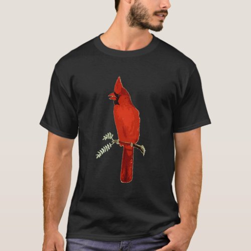 Red Cardinal Bird T_Shirt