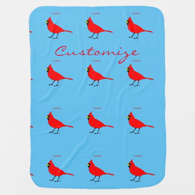 Red Cardinal Bird Thunder_Cove Baby Blanket (Front)