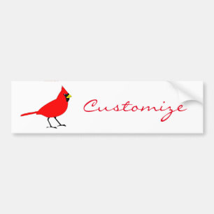 Red Cardinal Bird Thunder_Cove Bumper Sticker