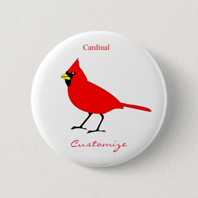 Red Cardinal Bird Thunder_Cove Button (Front)