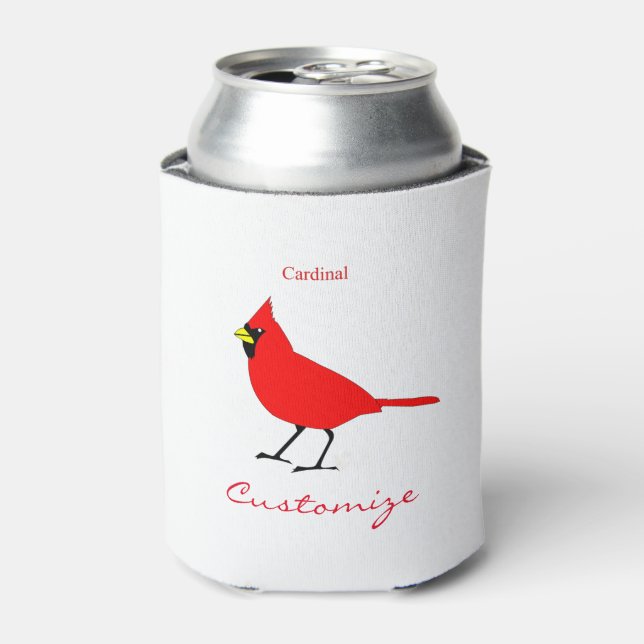Red Cardinal Bird Thunder_Cove Can Cooler (Can Front)