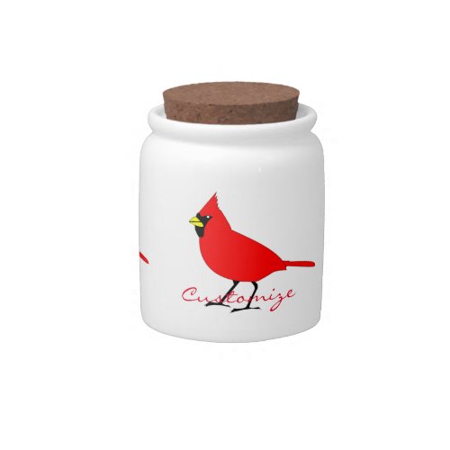 Red Cardinal Bird Thunder_Cove Candy Jar