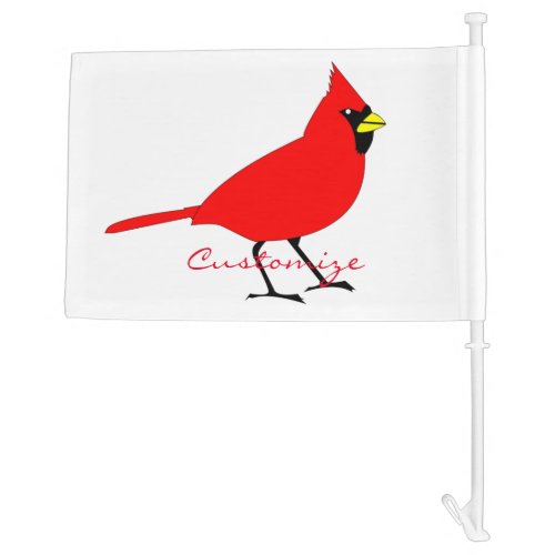 Red Cardinal Bird Thunder_Cove Car Flag