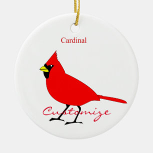 Red Cardinal Bird Thunder_Cove Ceramic Ornament