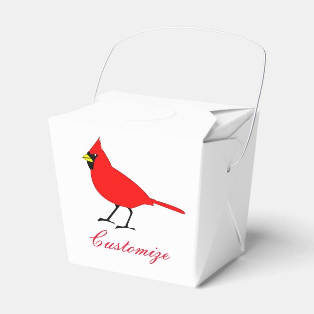 Red Cardinal Bird Thunder_Cove Favor Boxes (Front Side)
