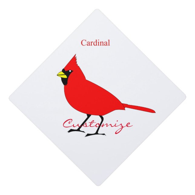 Red Cardinal Bird Thunder_Cove Graduation Cap Topper (Front)