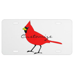 Red Cardinal Bird Thunder_Cove License Plate