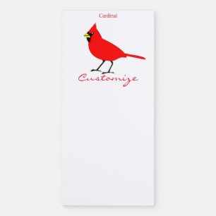 Red Cardinal Bird Thunder_Cove Magnetic Notepad