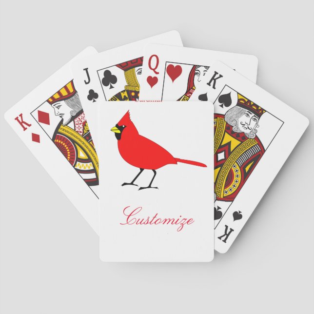 Red Cardinal Bird Thunder_Cove Poker Cards (Back)